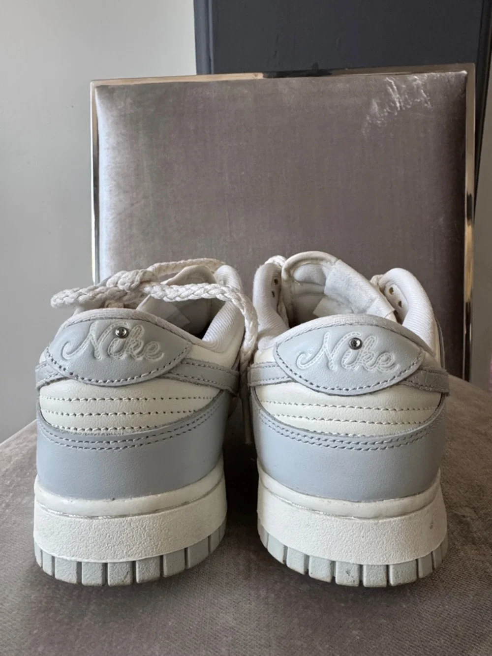 Nike Women’s Low-Top Sneakers in Light Gray and Cream - Picture 2 of 3